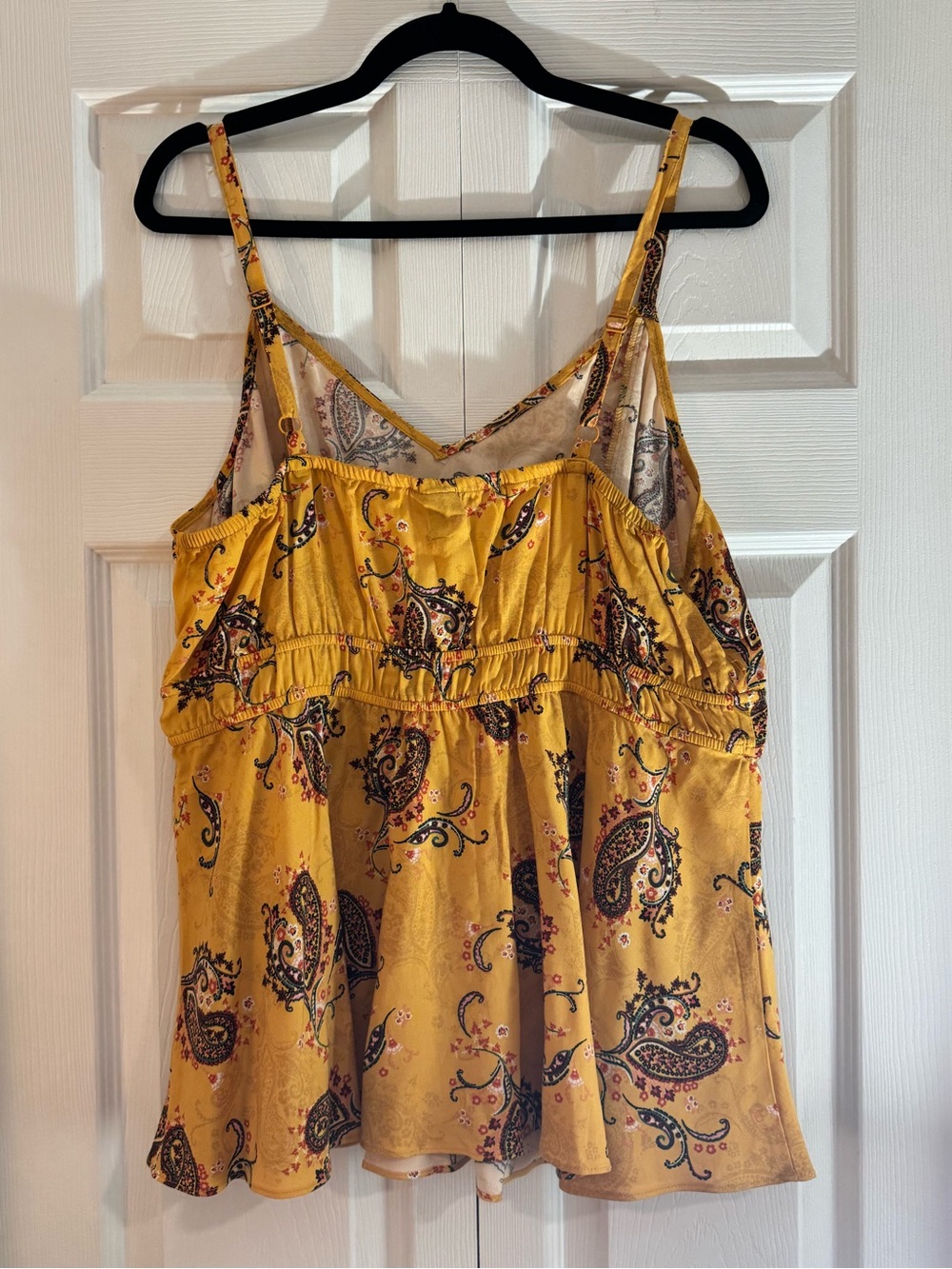 NWT Torrid Paisley Dance Mineral Yellow Babydoll Tank Top Size 1X (14/16) - Picture 3 of 5